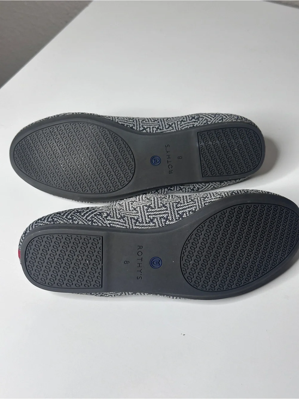 Rothy’s The Loafer Charcoal Grid Retired Pattern Gray Knit Flats 8